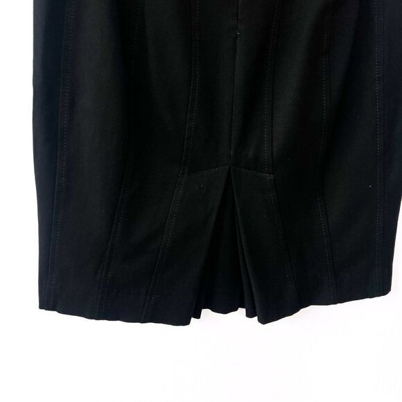 Express Black Pleated Accordion Detail Pencil Business Skirt Size 2 - Picture 7 of 8